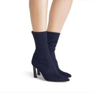 Stuart Weitzman Size 8 Rapture Navy Sock Stretch Booties